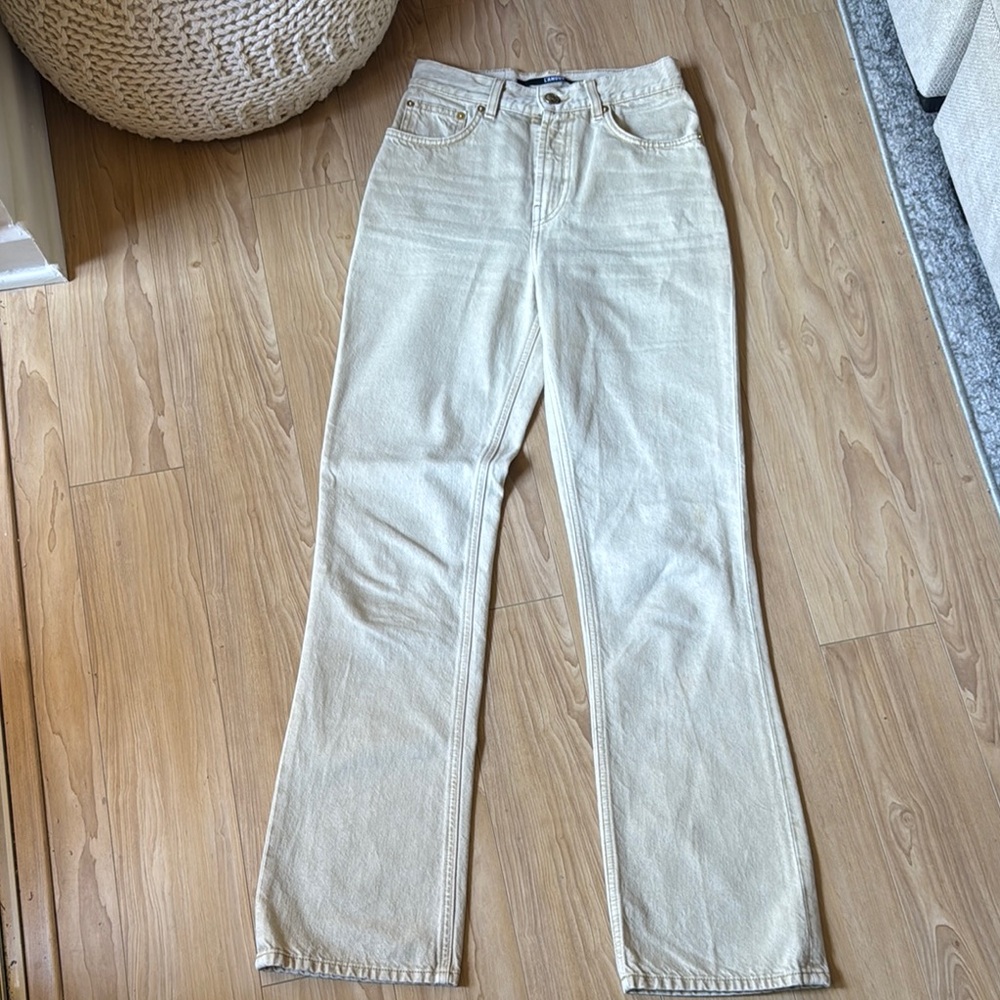 L'Amour JACQUEMUS Cream Straight Leg Jeans for Effortless Style